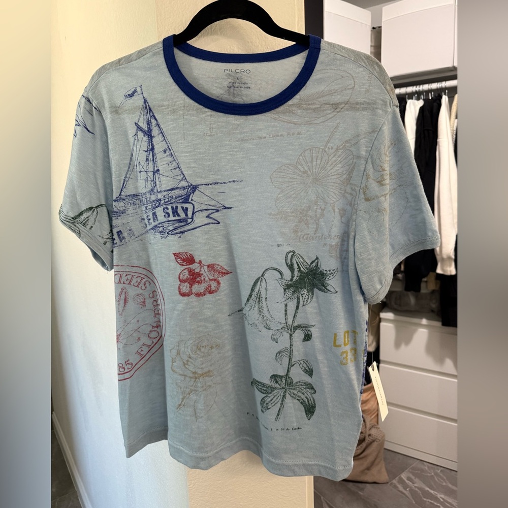Anthropologie Pilcro Nautical Graphic Tee